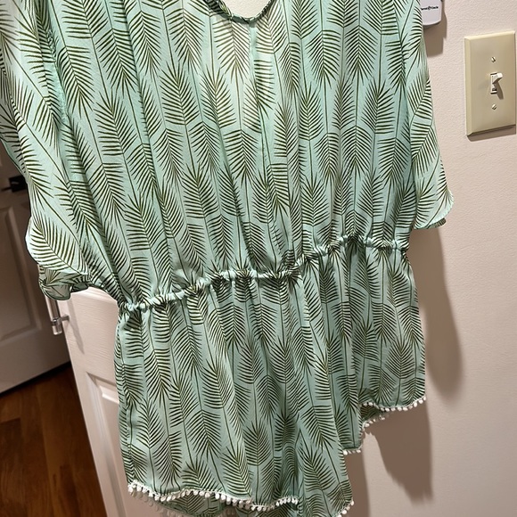 Chiffon beach coverup, sheer back tie romper - Picture 3 of 3